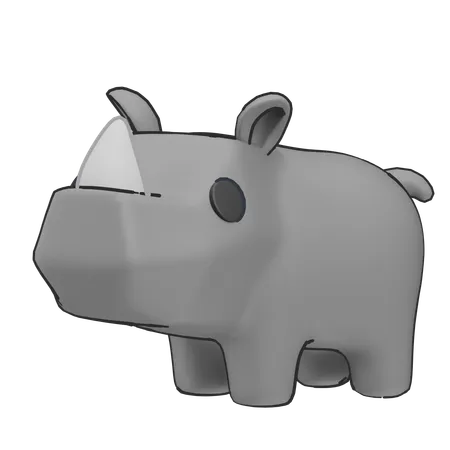 Rhinocéros  3D Icon