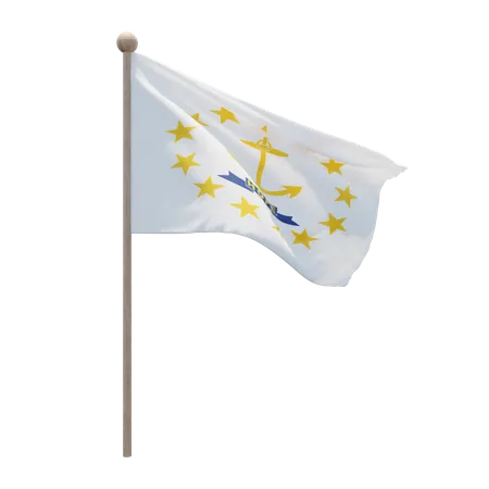 Fahnenmast von Rhode Island  3D Flag