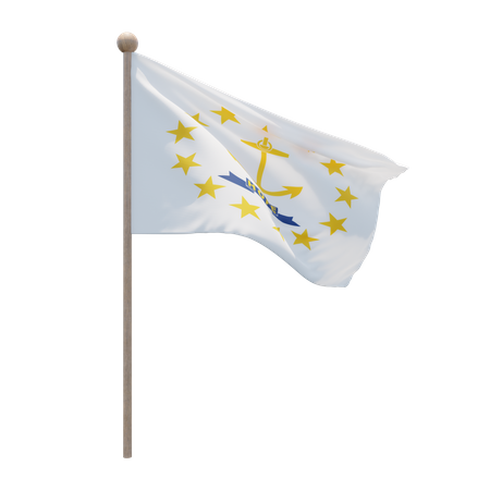 Fahnenmast von Rhode Island  3D Flag