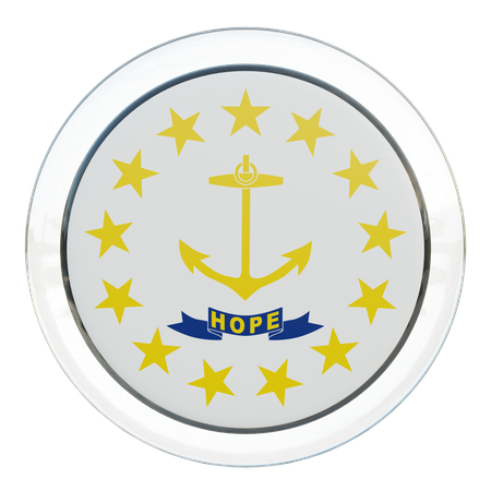 Rhode Island Round Flag  3D Icon