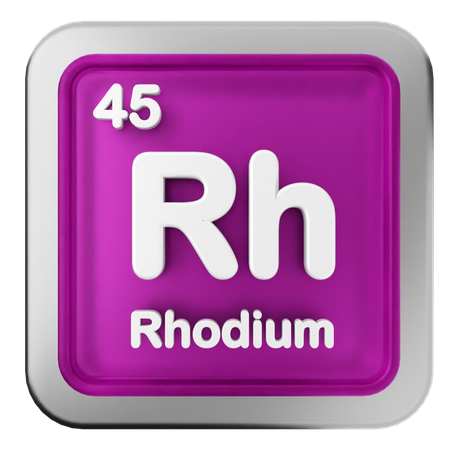 Rhodium Periodic Table  3D Icon