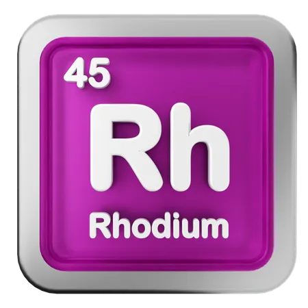 Tableau périodique du rhodium  3D Icon