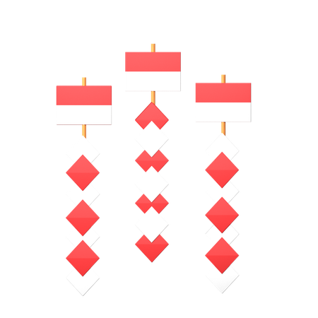 Rhomb With Indonesia Flag  3D Icon