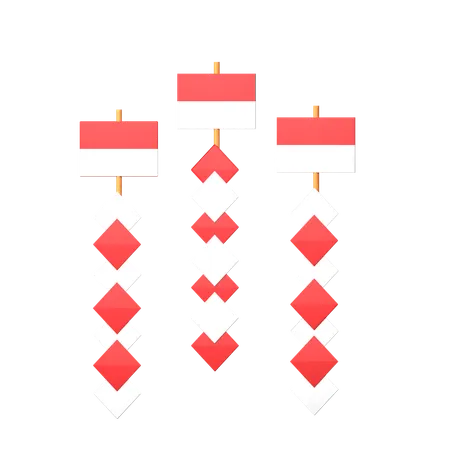 Rhomb With Indonesia Flag  3D Icon