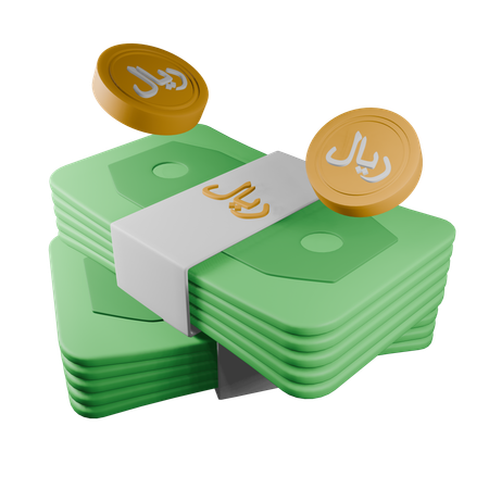 Rial saudita  3D Icon