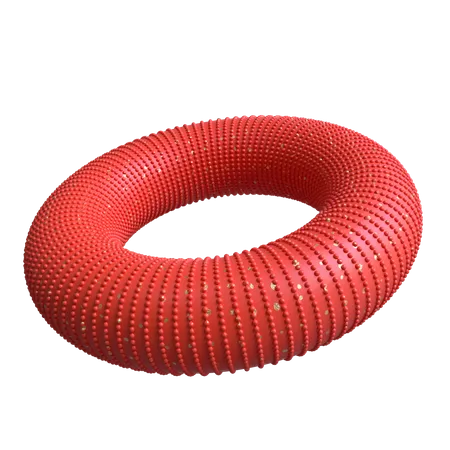 Ribbed Donut  3D Illustration