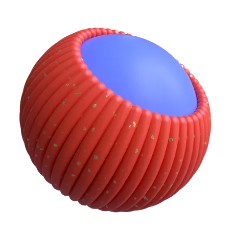 Ribbed Eye Sphere  3D Illustration