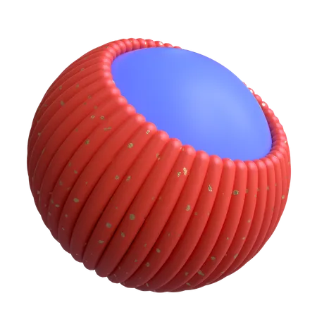 Ribbed Eye Sphere 3D Illustration