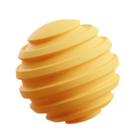 Ribbed Sphere  3D Icon