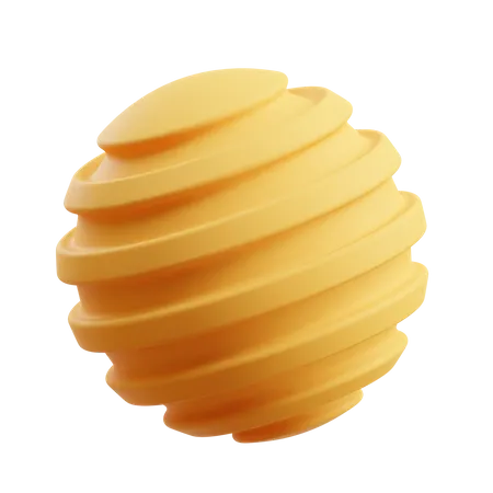 Ribbed Sphere 3D Icon