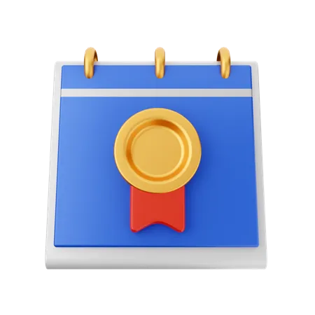 Ribbon Badge Calendar  3D Icon