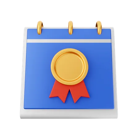 Ribbon Badge Calendar  3D Icon