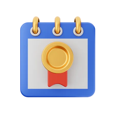 Ribbon Badge Calendar  3D Icon