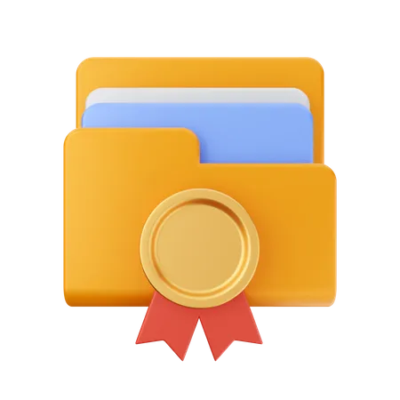 Ribbon Badge Folder  3D Icon