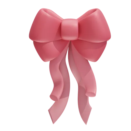 Ribbon Bow With Elegant Flowing Tails  3D Icon