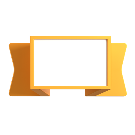 Ribbon Text Box  3D Icon