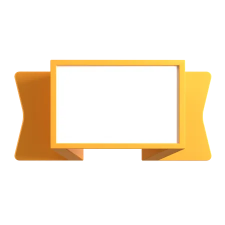 Ribbon Text Box  3D Icon