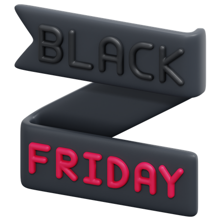 Black Friday Ribbon  3D Icon