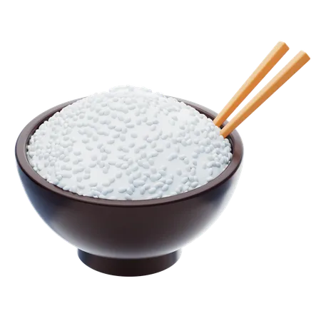 Rice Bowl With Chopstick 3 D Icon Asian Food 3D Icon