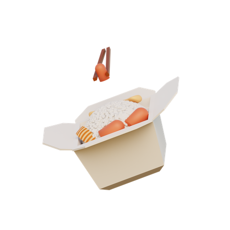 Rice Box  3D Illustration