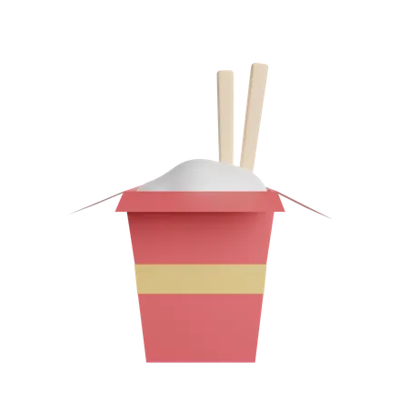 Rice Fastfood Beverage 3D Icon