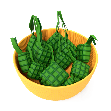 Rice Cake Ketupat  3D Illustration