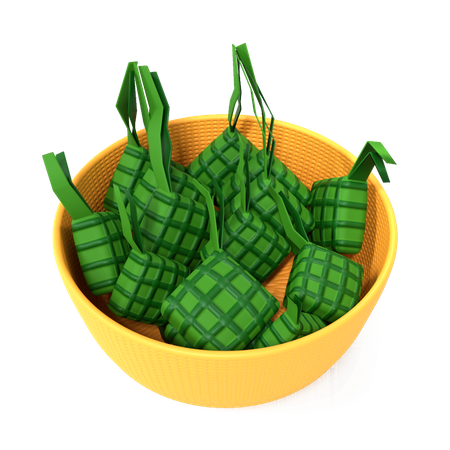 Rice Cake Ketupat 3D Illustration