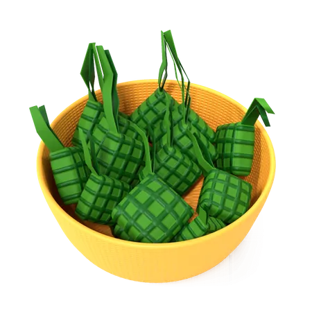 Rice Cake Ketupat 3D Illustration