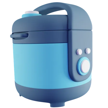 Rice Cooker 3 D Icon With Blue Color 3D Icon