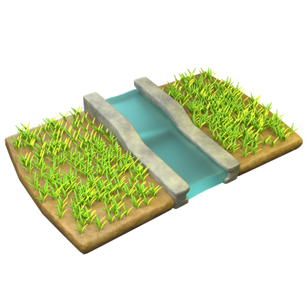 Rice Irrigation  3D Icon