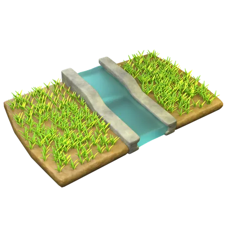 Rice Irrigation  3D Icon