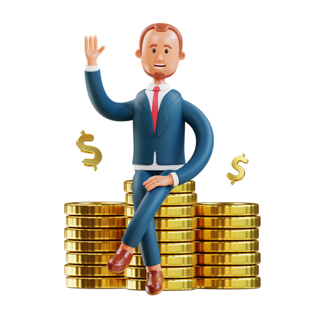 Rich businessman  3D Illustration