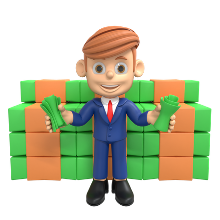 Rich Businessman  3D Illustration