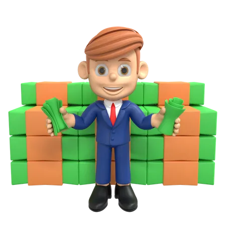 Rich Businessman  3D Illustration