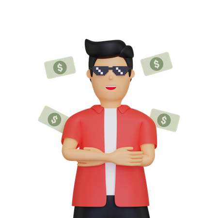 Rich investor  3D Illustration