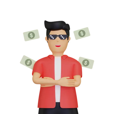 Rich investor  3D Illustration