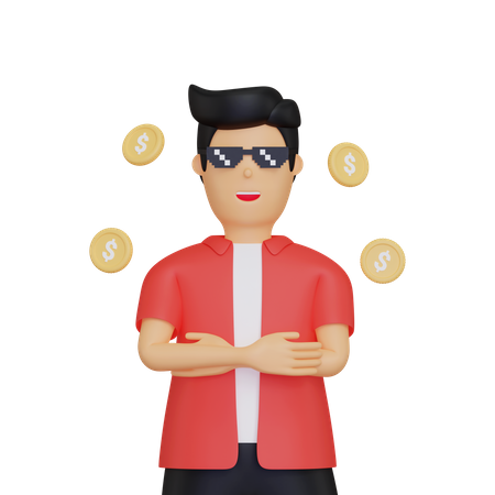 Rich man  3D Illustration