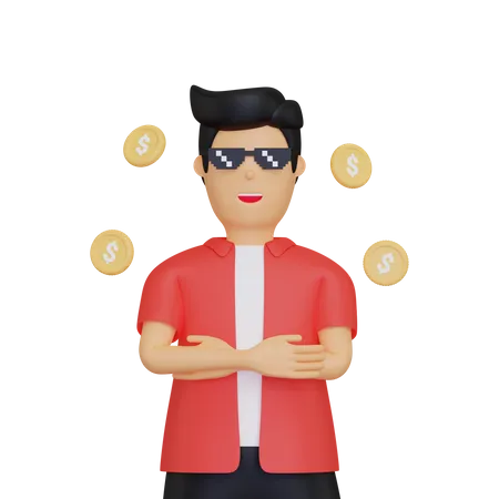 Rich man  3D Illustration