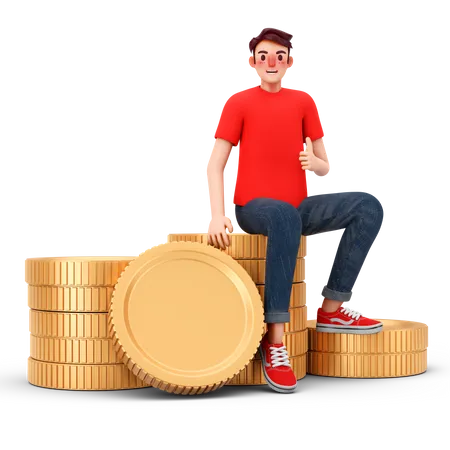Rich man with huge capital  3D Illustration