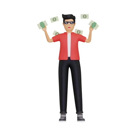 Rich young man  3D Illustration