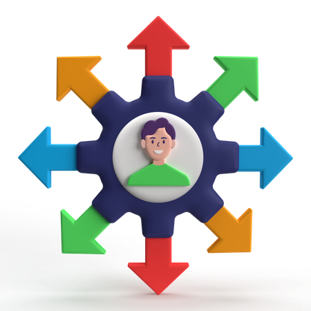 Richtungsmanagement  3D Icon