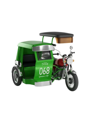 Rickshaw 3D Illustration