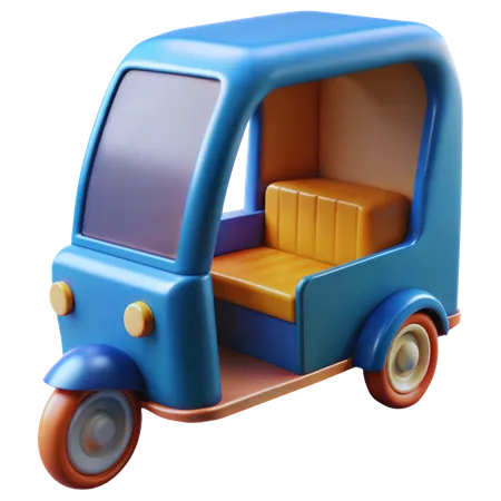 Rickshaw  3D Icon