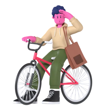 Riding bicycle  3D Icon
