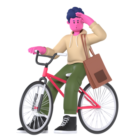 Riding bicycle  3D Icon