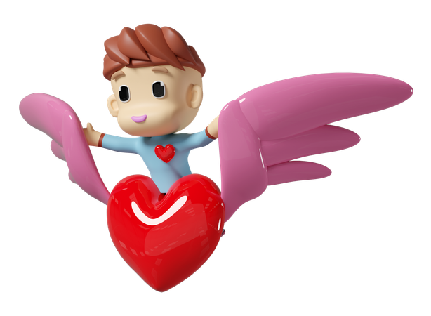 Riding Heart  3D Illustration