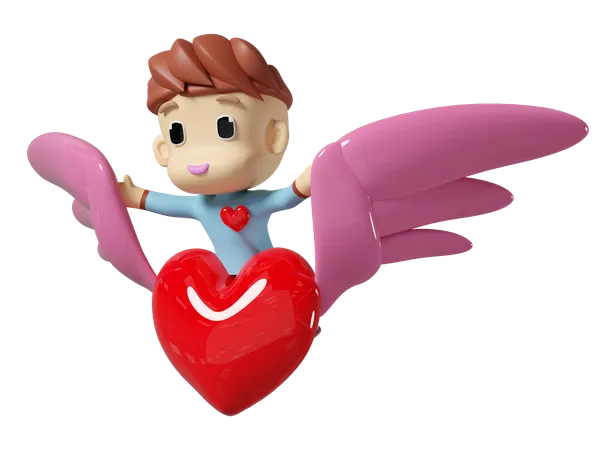 Riding Heart  3D Illustration