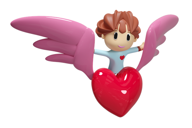 Riding Heart  3D Illustration