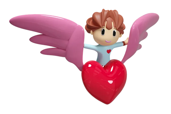 Riding Heart  3D Illustration