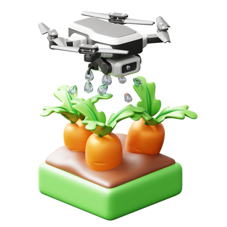 Riego con drones  3D Icon